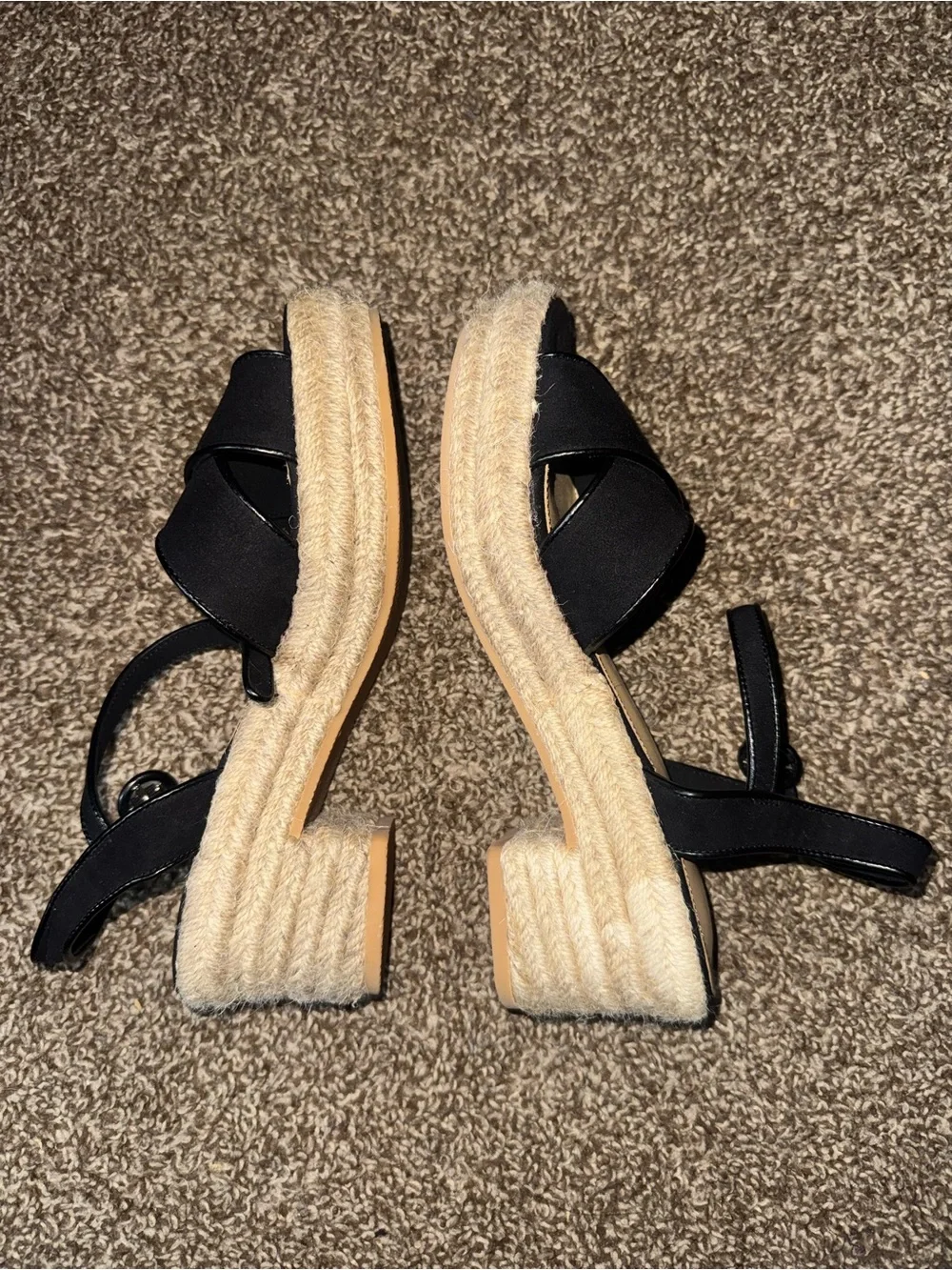 J. Crew Black Crisscross Espadrille Sandal with Ankle Strap